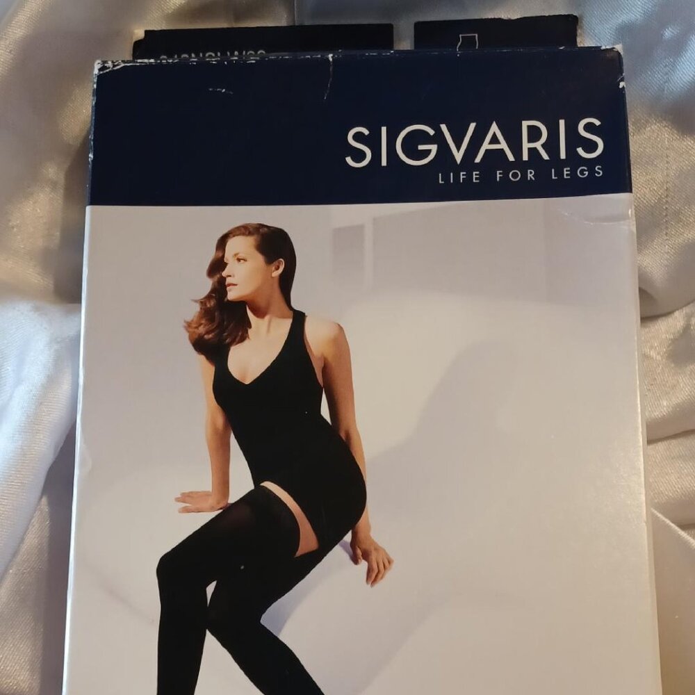Nib Sigvaris Soft Opaque Compression 842 Black Th… - image 1